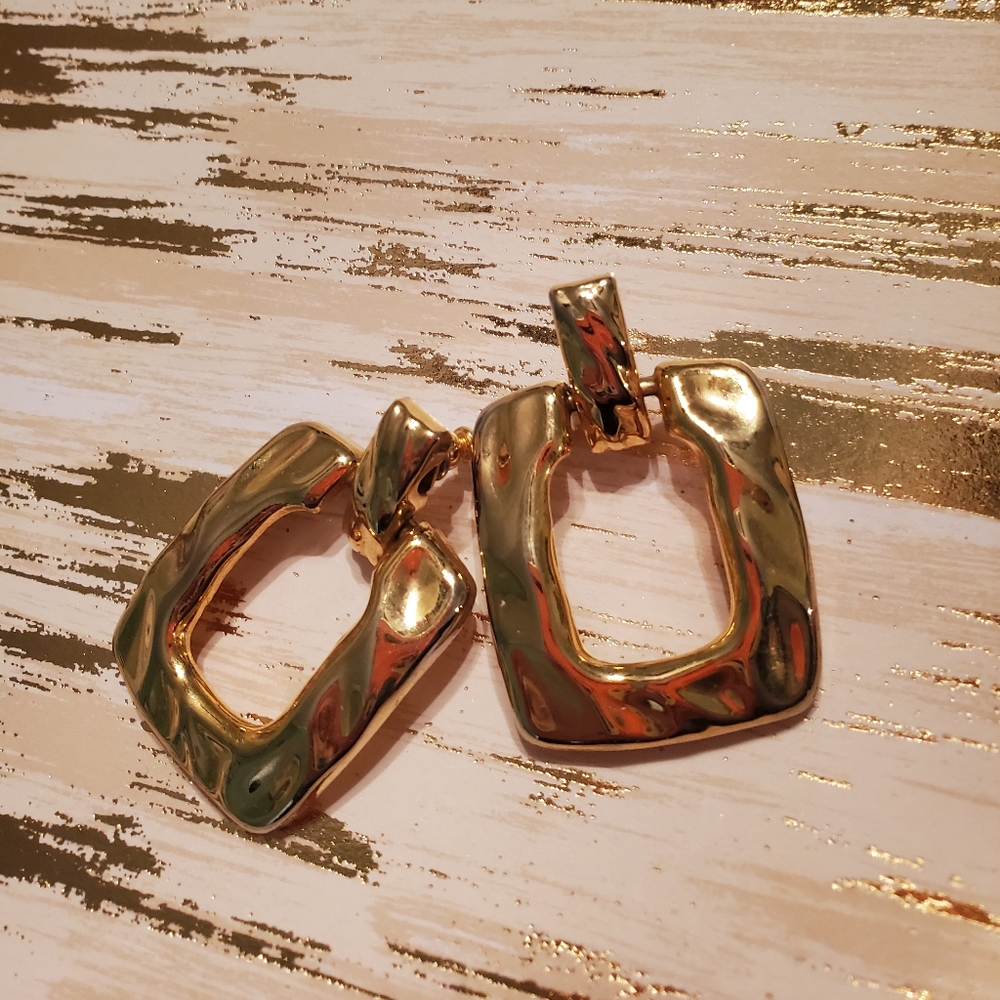 Chunky gold tone earrings